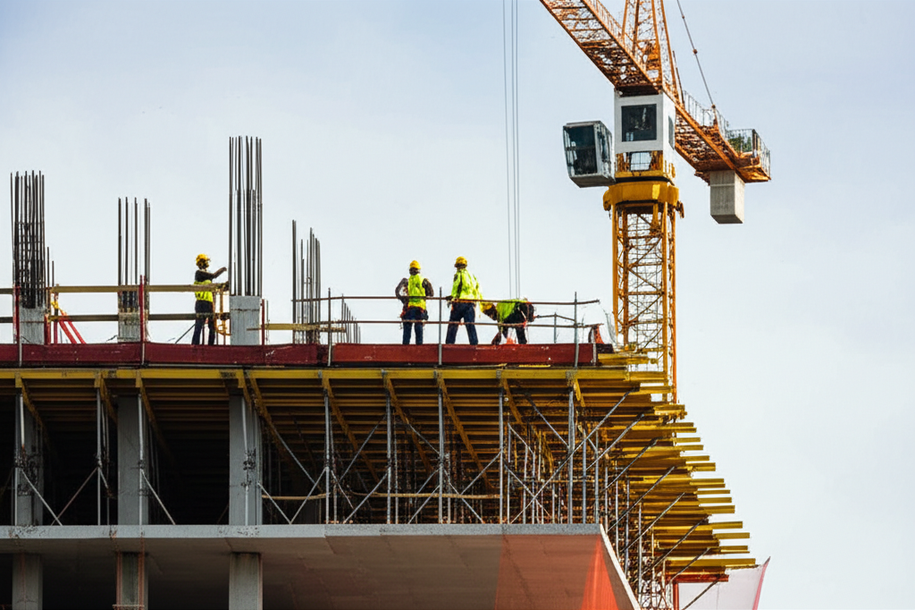 Construction workers on site